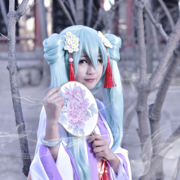 初音未来cosplay,古风的装扮,尽显可爱之态