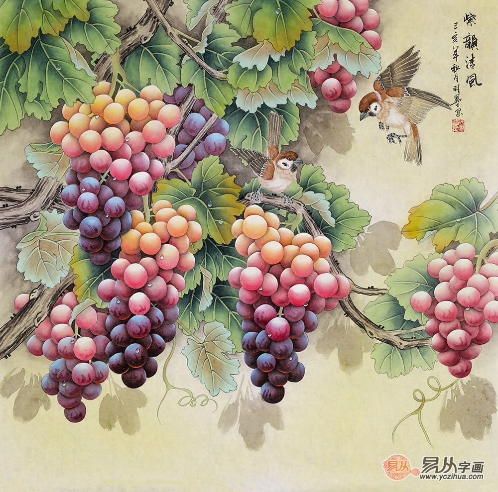 餐厅挂什么画好 寓意好的花鸟字画讨人喜欢