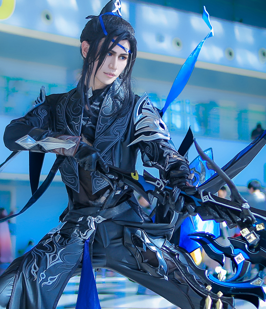 cosplay游戏《剑网三》唐门,古装小哥冷酷帅气