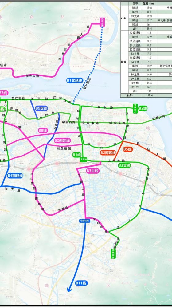 温州brt线路图(左右滑动查看)