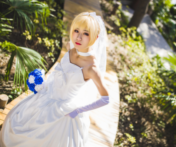 cosplay《fate》花嫁saber,甜美可人的小姐姐,气质满满