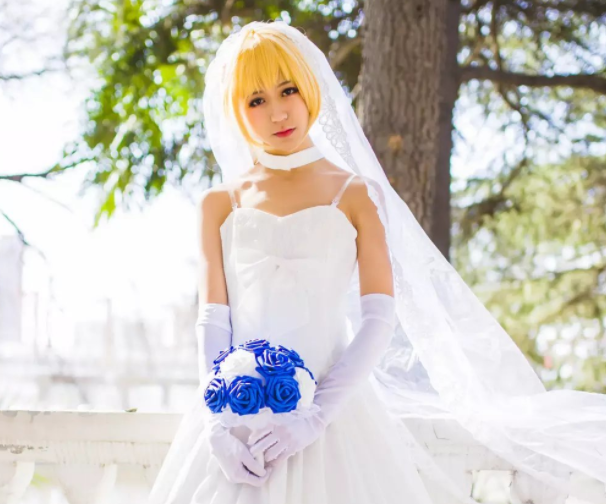 cosplay《fate》花嫁saber,甜美可人的小姐姐,气质满满