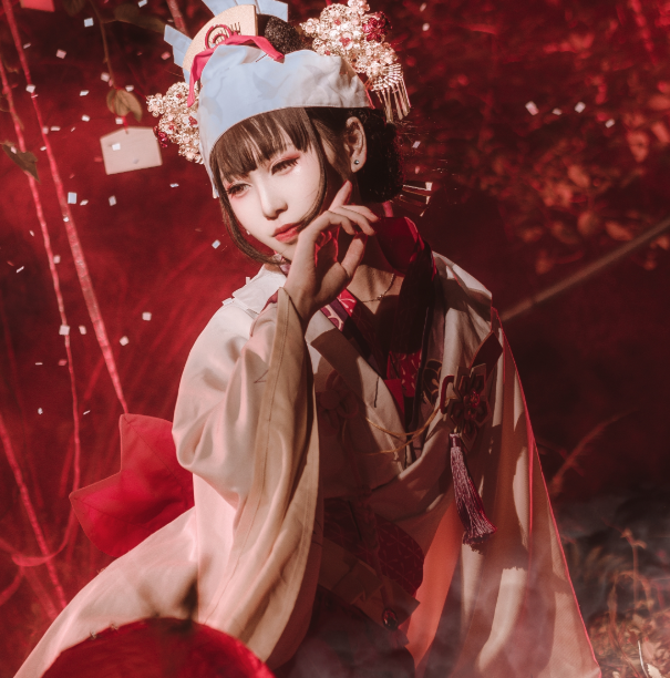 阴阳师樱花妖cosplay,端庄优雅绰约多姿