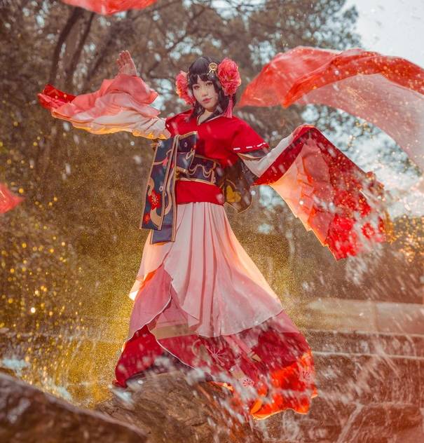 阴阳师樱花妖cosplay,端庄典雅清丽大方