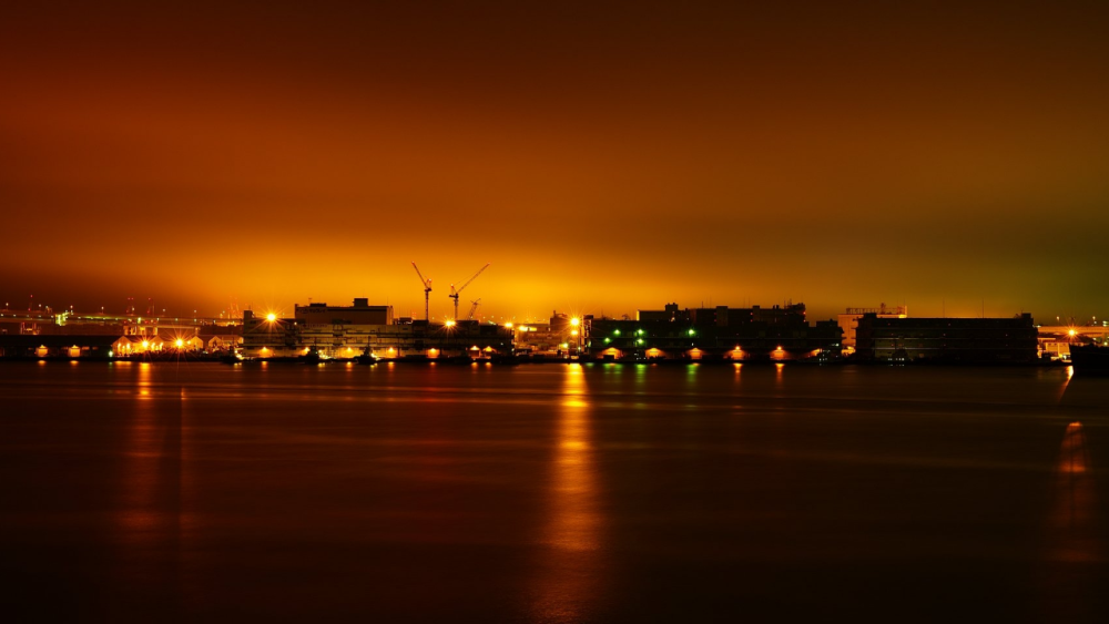 日本神奈川横滨夜景宽屏壁纸,画面唯美浪漫