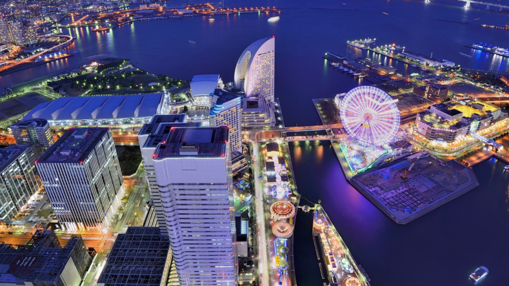 日本神奈川横滨夜景宽屏壁纸,秀美景色只愿与你分享