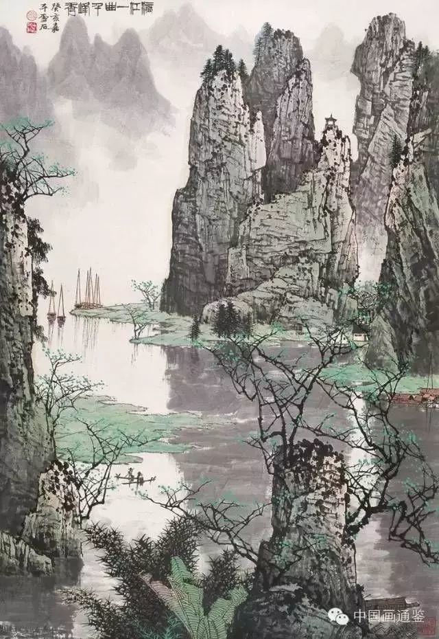 白雪石,国画,山水画,元旦,漓江