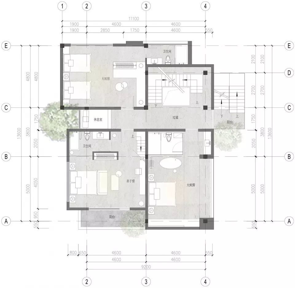 房间 叶松 ▼一层平面图 atdesign 项目名称 | name:来野·莫干山民宿