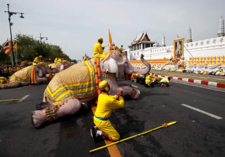 泰国百姓遇到国王需要跪拜,中国游客在泰国遇见国王跪