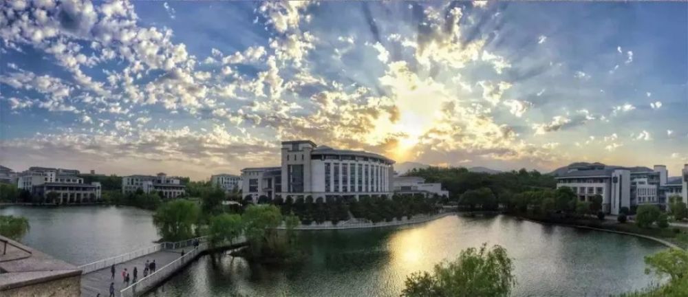 入夜 南京审计大学 二月兰遍布山头,紫叶李成簇引来蜜蜂,在朝霞夕落