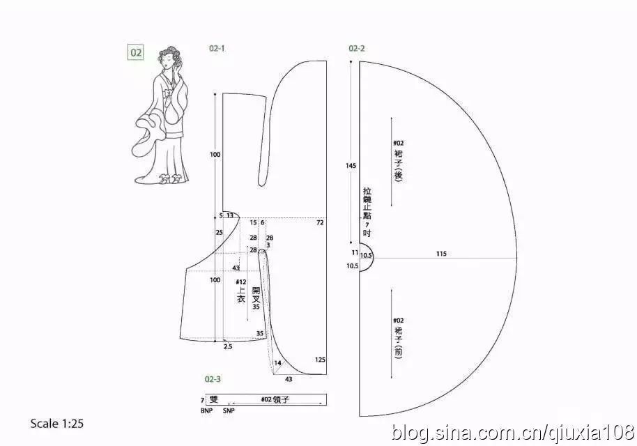 23张古装,汉服裁剪图,赶紧收藏吧!