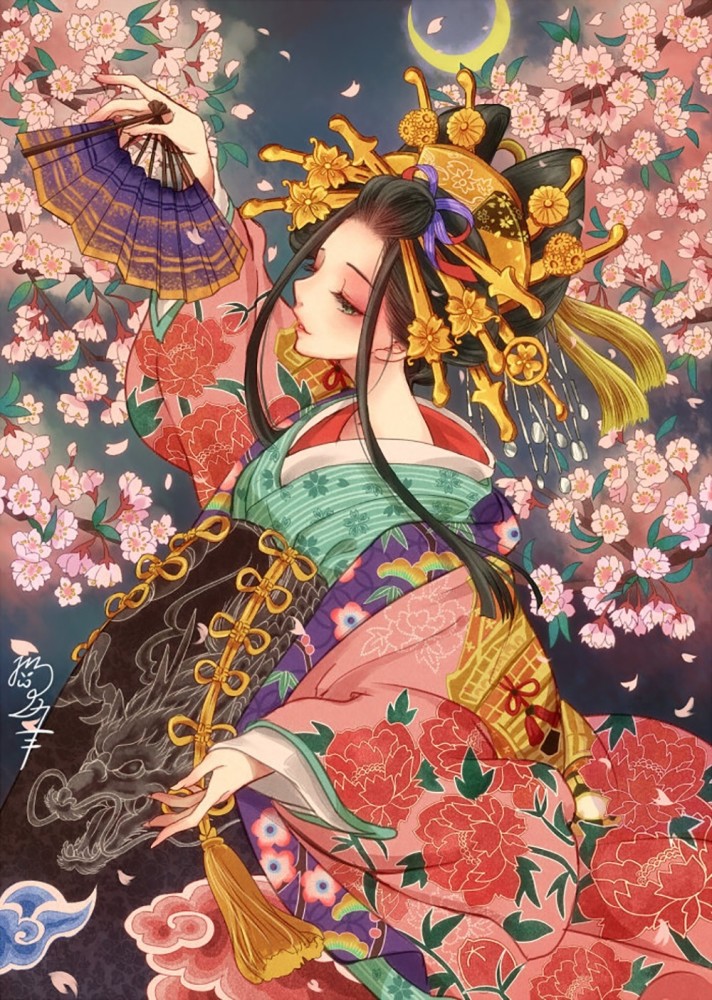 花魁,彩乃浦助,手绘,艺术家,插画大师