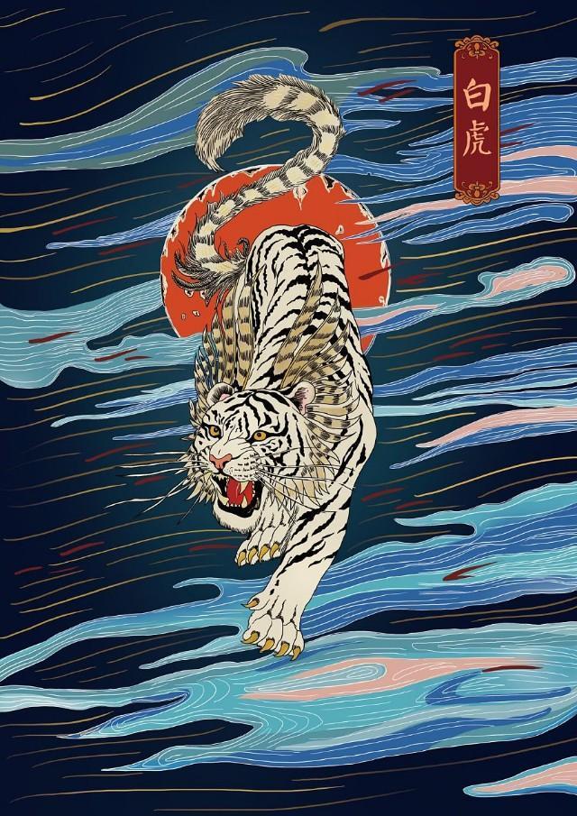 上古神话,山海经,玄武,白虎,朱雀,黄龙
