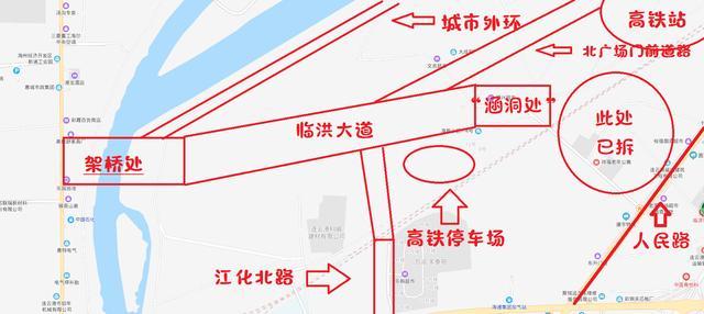 预测连云港高铁站北广场道路规划,图解"临洪大道"的位置