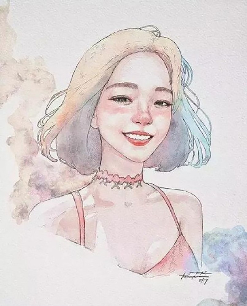 手绘艺术:唯美柔和的时尚水彩女孩插画,原来可以这么美!