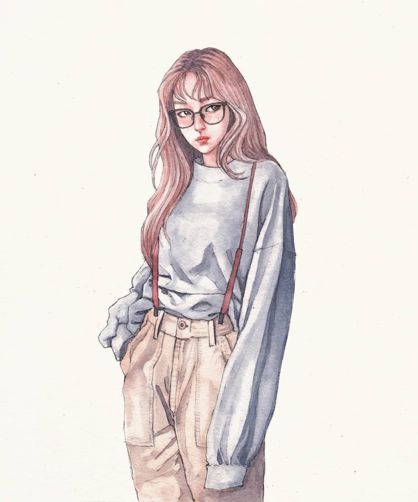 手绘艺术:唯美柔和的时尚水彩女孩插画,原来可以这么美!