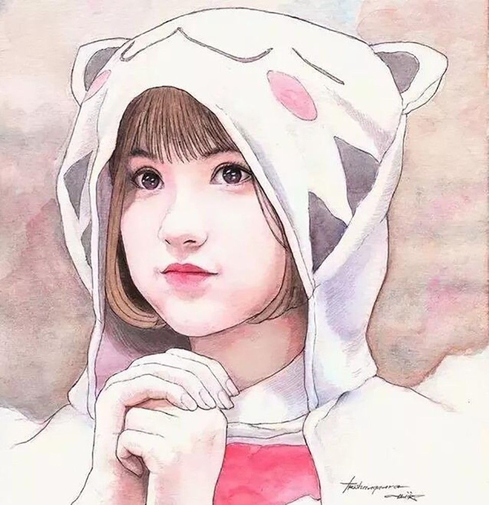 手绘艺术:唯美柔和的时尚水彩女孩插画,原来可以这么美!
