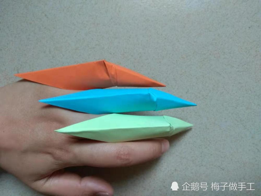 儿童手工折纸:套在手指上的龙爪子怎么折?给宝宝做个折纸玩具!