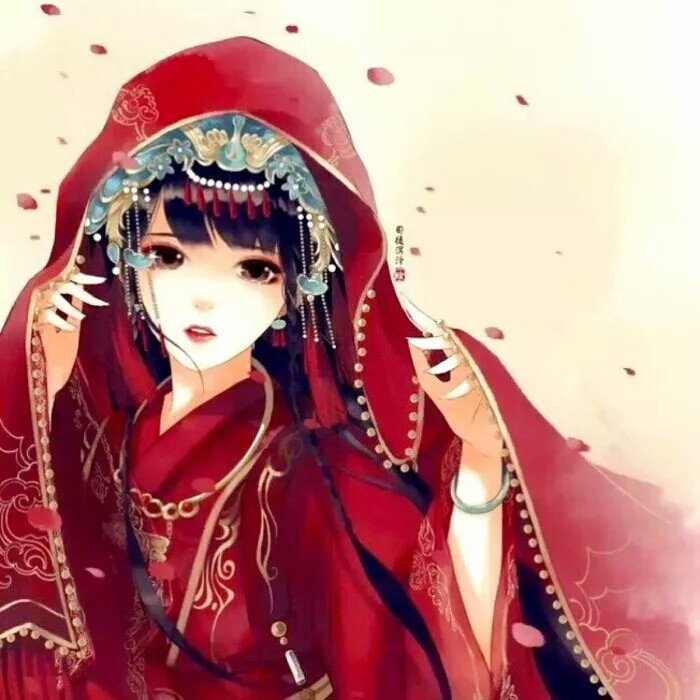 动漫壁纸:衣服爱穿中国红,动漫中那些红衣新娘美爆了!
