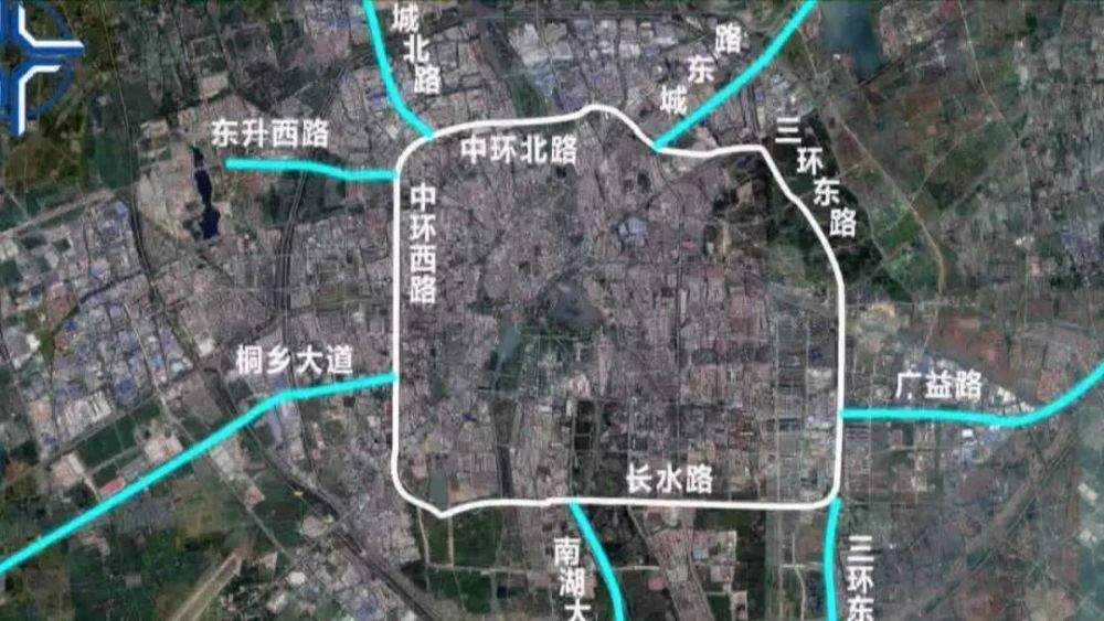 嘉兴市快速路网采用"一环七射"总体布局,路线全长约75公里.