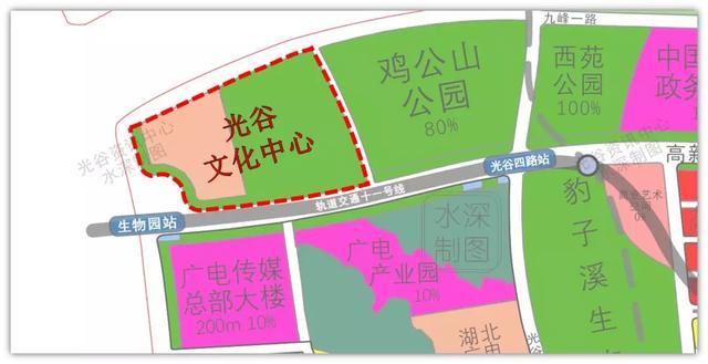 选址为:项目用地东临紫兰路,南临高新大道,西临光谷三路,北临九峰一路