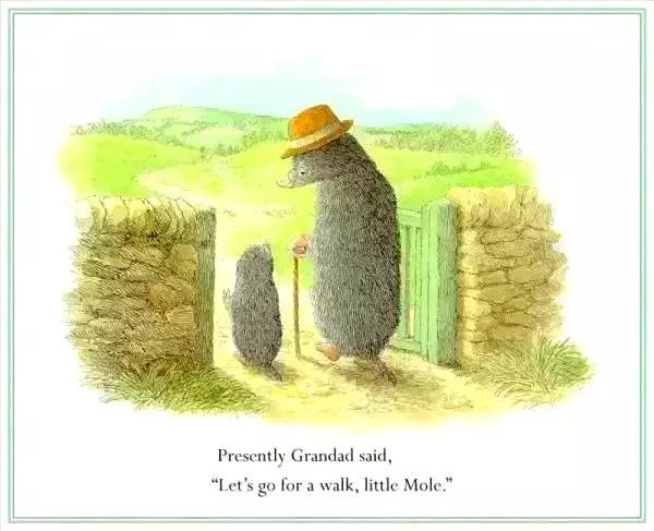 过了一会爷爷说, "let"s go for a walk, little mole.