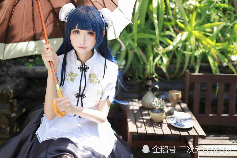 女装大佬化身旗袍小可爱,《lovelive》津岛善子cos