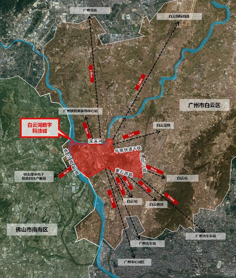 白云湖数字科技城位置图 对土地出让收入及收益进行初步测算 招标