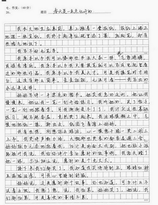 写字,作文,高考,笔迹,练字