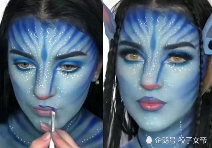 美术生挑战"阿凡达"妆容,第一眼:不想期待,看到结尾:我没眼花吧!