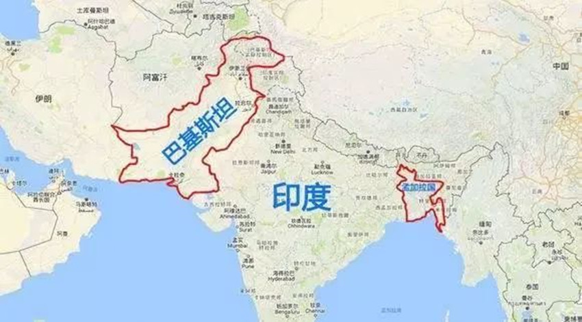 从世界地图我们可以看出,孟加拉国和巴基斯坦之间,横亘着一个庞大的