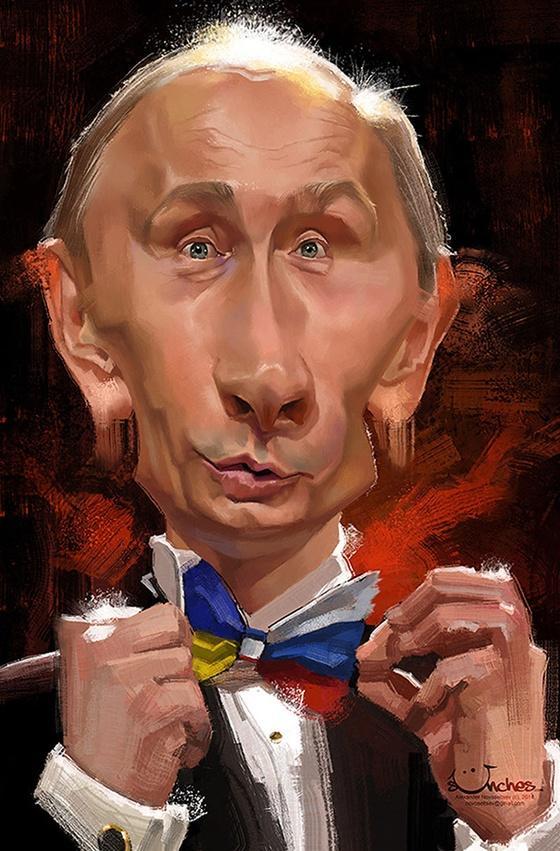 俄罗斯总统普京肖像漫画像精选,看看哪幅最传神