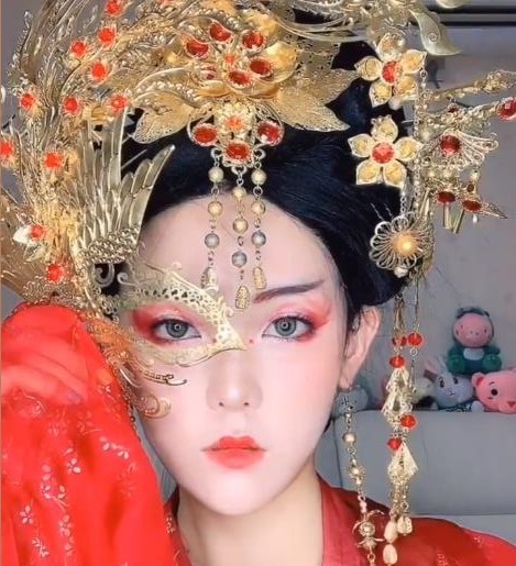 头像,半面妆,仿妆,古风,小姐姐