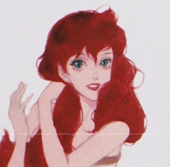 迪士尼公主的复古胶片风格头像,花木兰温柔可人,爱丽儿头发蓬乱