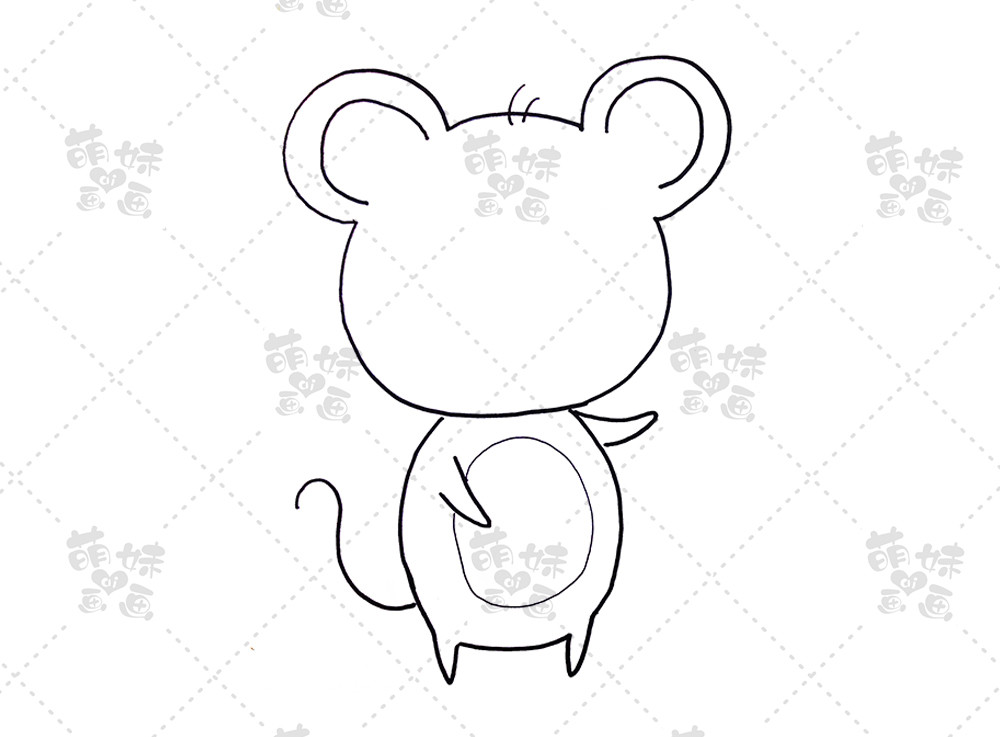 简笔画,春节,鼠年,鼠年卡通画,可爱老鼠