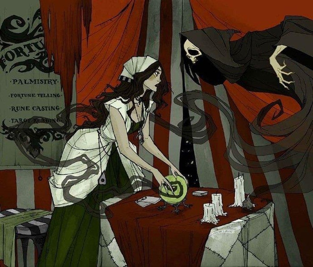 美女与野兽:哥特式暗黑系的插画,充满紧张的故事感
