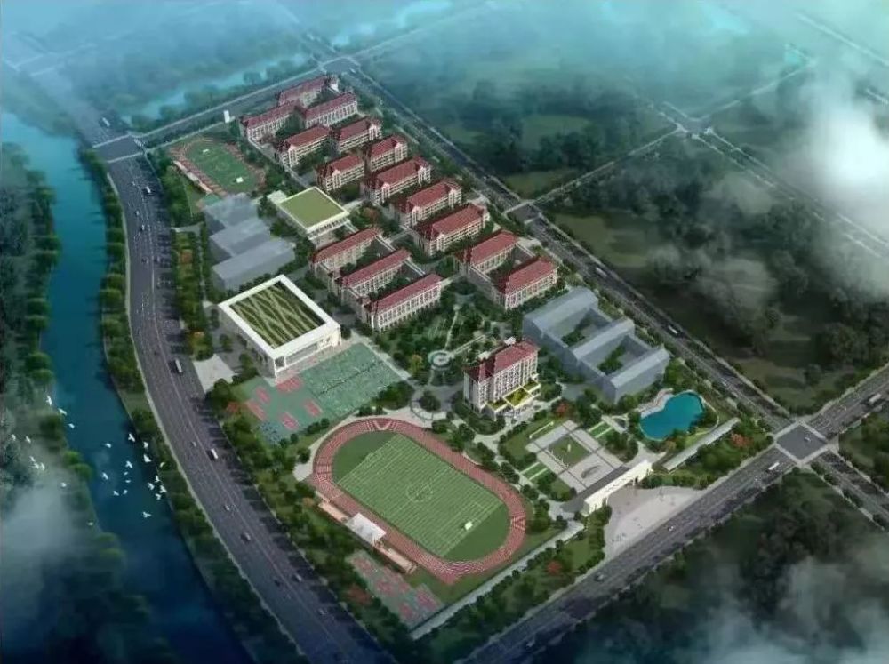 宁德一中新校区鸟瞰效果图 宁德一中新校区完成主体工程,市职教