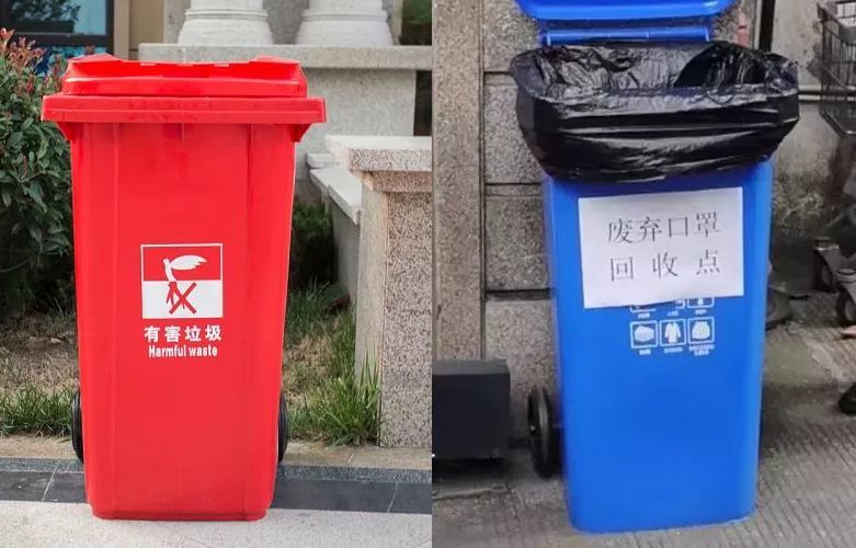 专用收集桶应为红色的有害垃圾桶,暂不具备条件的可用其他符合安全