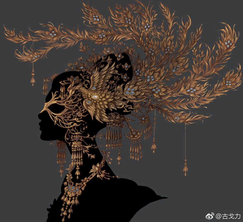 ▼ 《半面妆》封面插画简直美炸天 手绘草图一出太惊艳了 绘画的精细