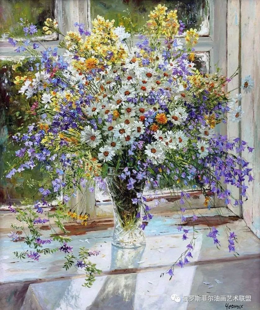 小碎花,宁静的乡村风景 白俄罗斯画家tatyana chernykh油画作品欣赏