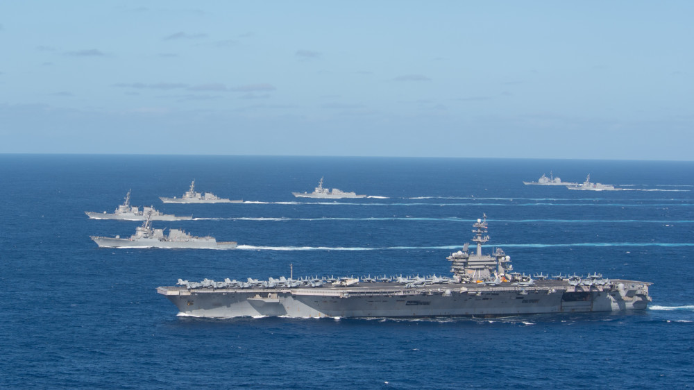 美国海军,航母编队,中国,规模,秀肌肉