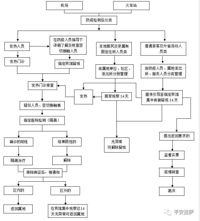 公安检查站疫情检查流程图