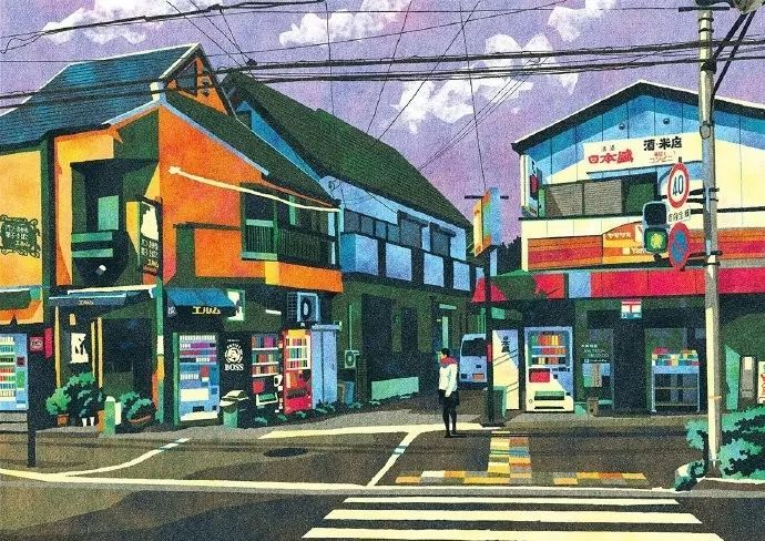 日本插画师 803mhz 一组街景插画