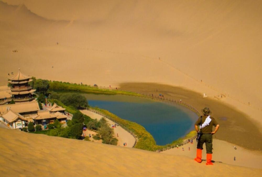 月牙泉,沙漠,泉水,甘肃,鸣沙山