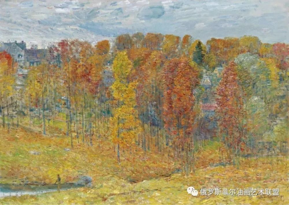 美国印象派画家弗雷德里克·施尔德·哈森风景油画作品赏析