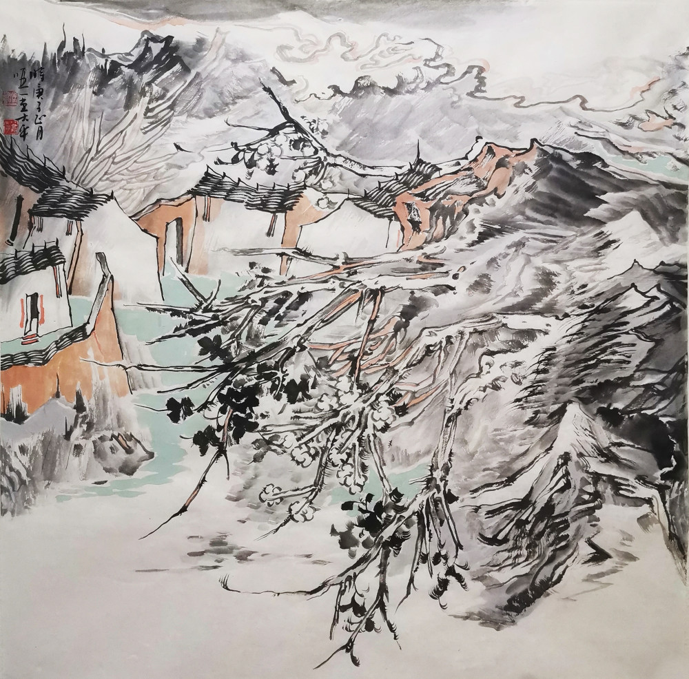 中国画,山水画,杜艳,肖大平,房全友