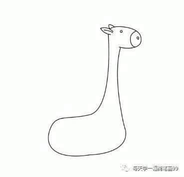 每天学一幅简笔画-长颈鹿简笔画的画法