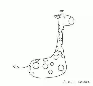 每天学一幅简笔画-长颈鹿简笔画的画法