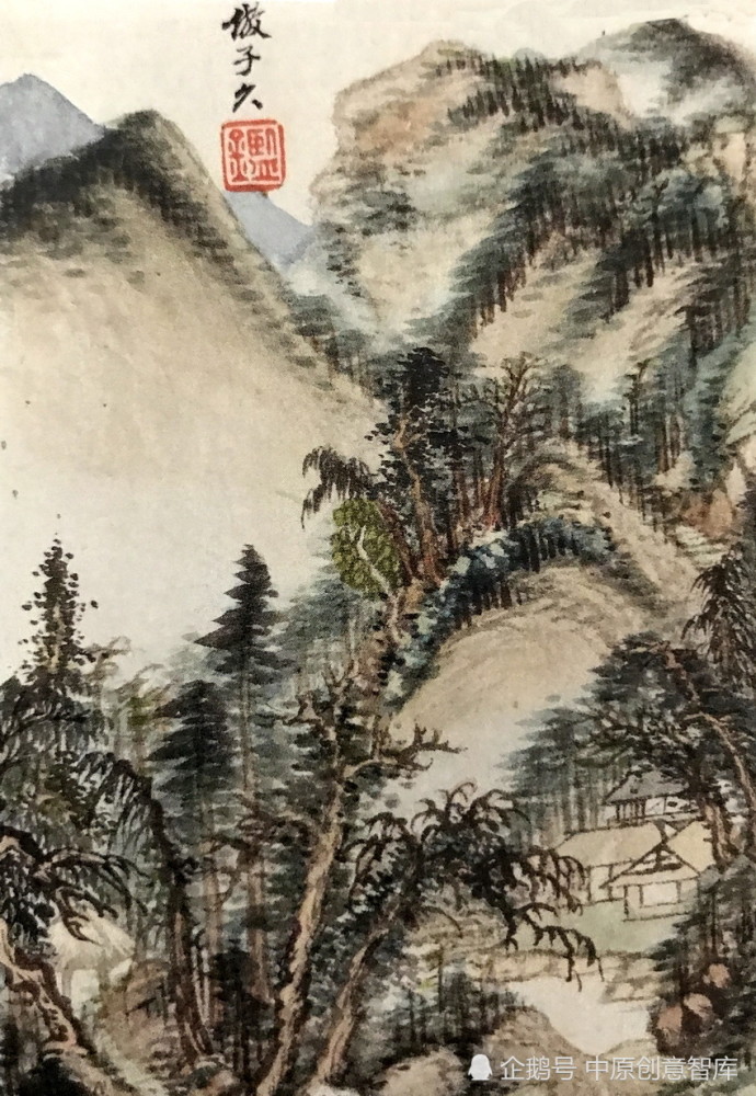 清代画家王鉴国画山水艺术作品:仿古山水