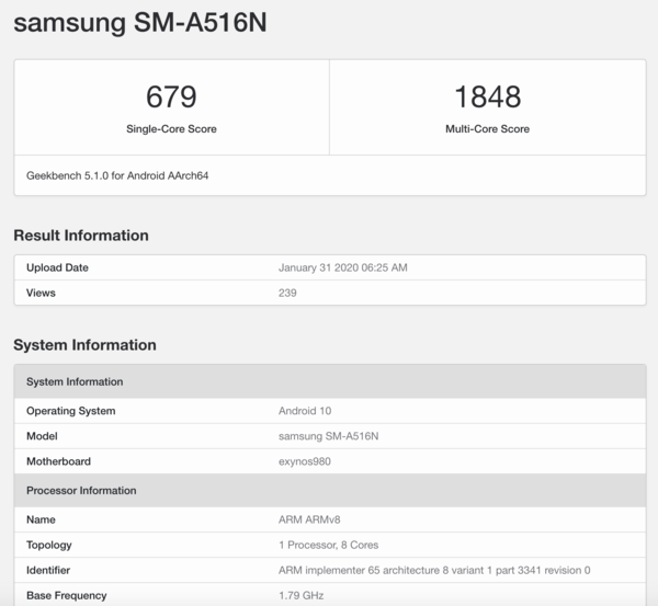三星galaxy a51 5g即将发布 内置exynos 980值得期待